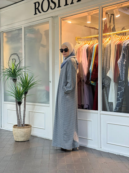 Mika Striped Dress in Grey (NEW!)