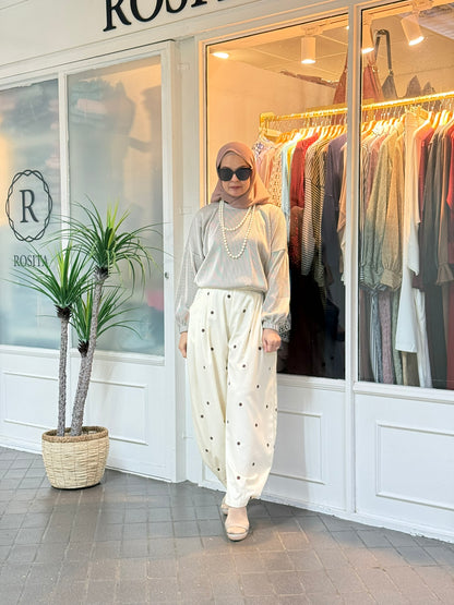 Hera Barrel Polkadot Pants in Horlicks (NEW!)