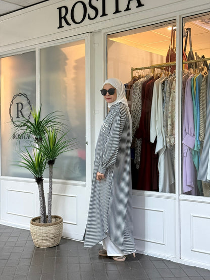 Sofea Long Tunic in Classic Black Stripes (NEW!)