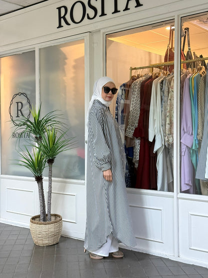 Sofea Long Tunic in Classic Black Stripes (NEW!)