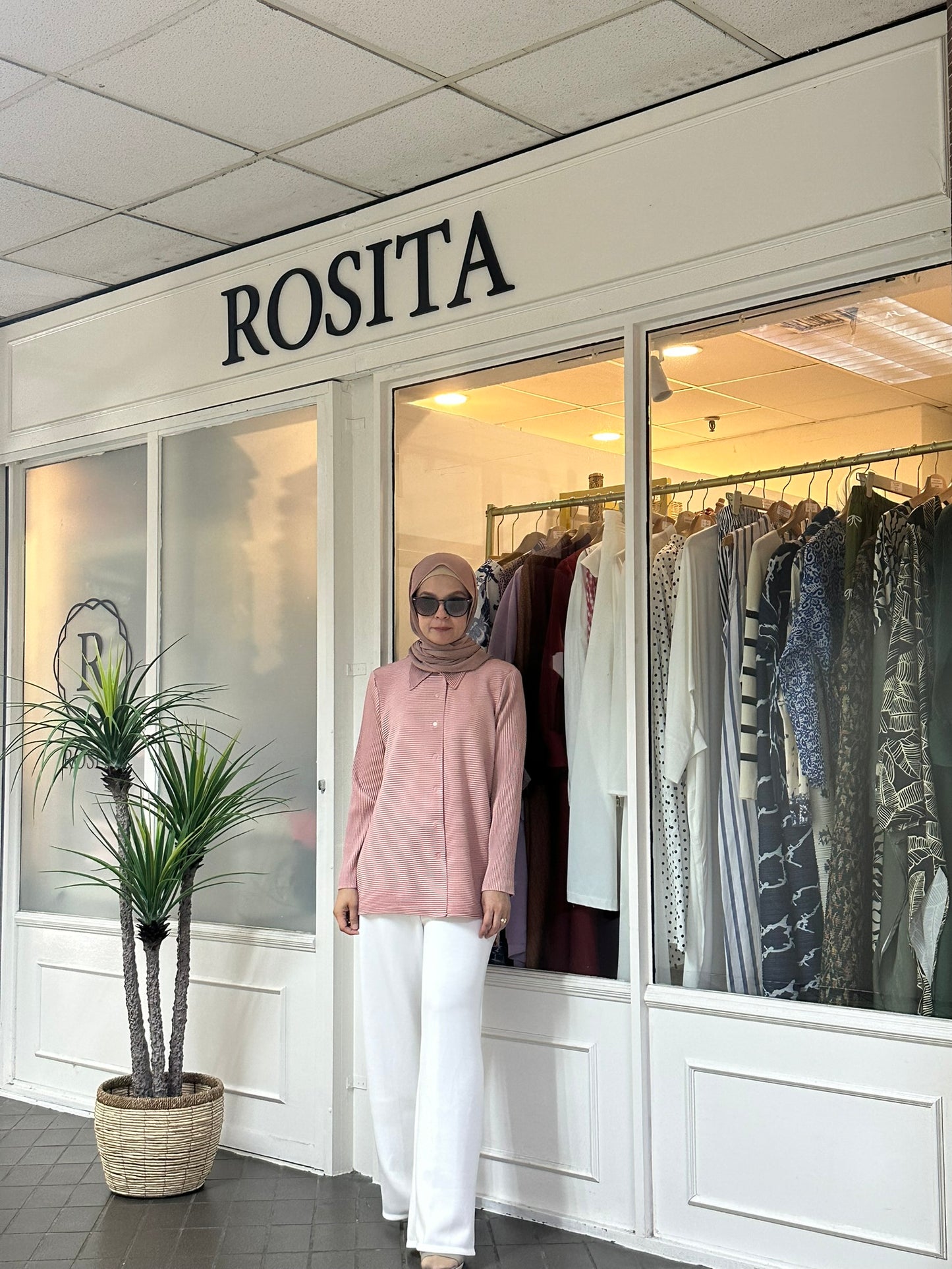 Veena Hi-Lo Pleated Top in Dusty Pink (NEW!)