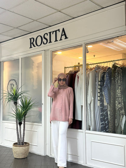 Veena Hi-Lo Pleated Top in Dusty Pink (NEW!)