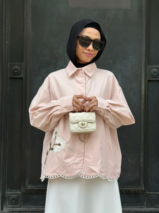 Leila Embroidery Top in Baby Blush (NEW!)