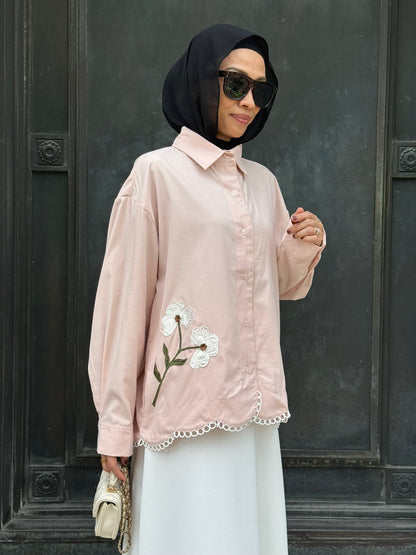 Leila Embroidery Top in Baby Blush (NEW!)