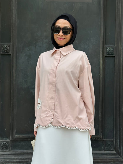 Leila Embroidery Top in Baby Blush (NEW!)