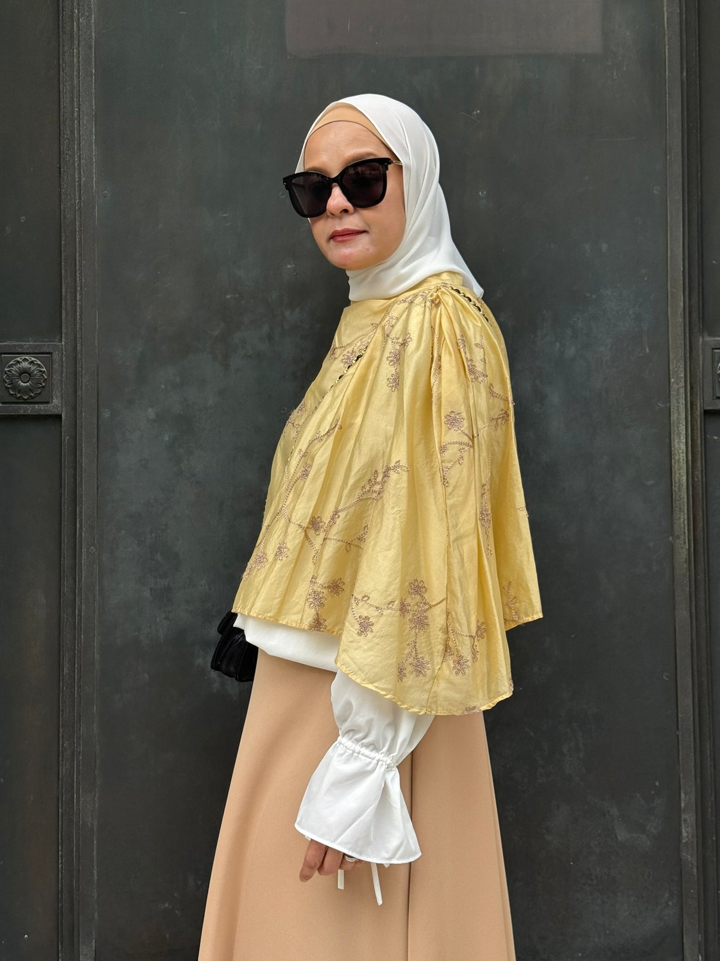 Grace Cape Blouse in Mustard Yellow (NEW!)