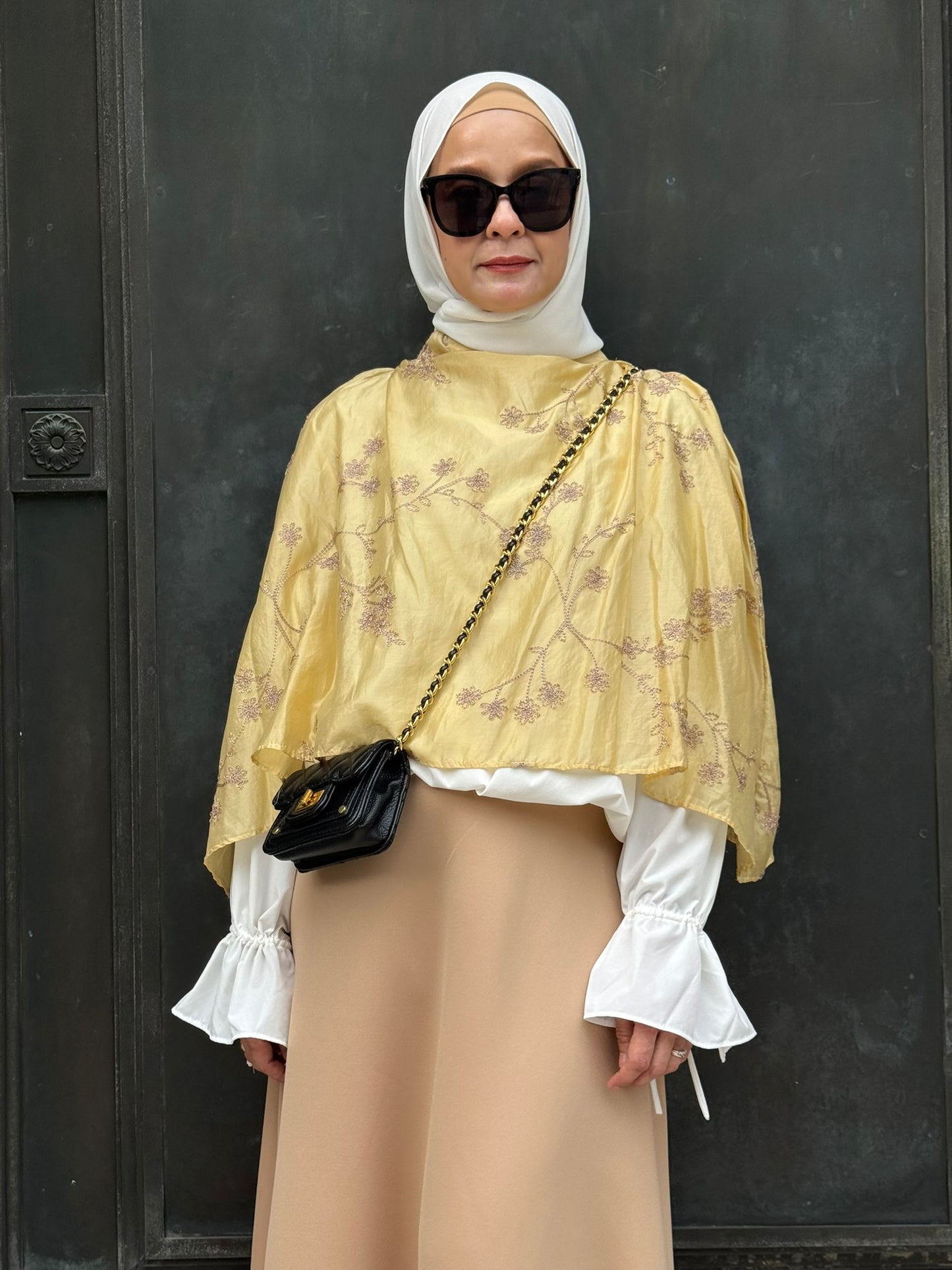 Grace Cape Blouse in Mustard Yellow (NEW!)