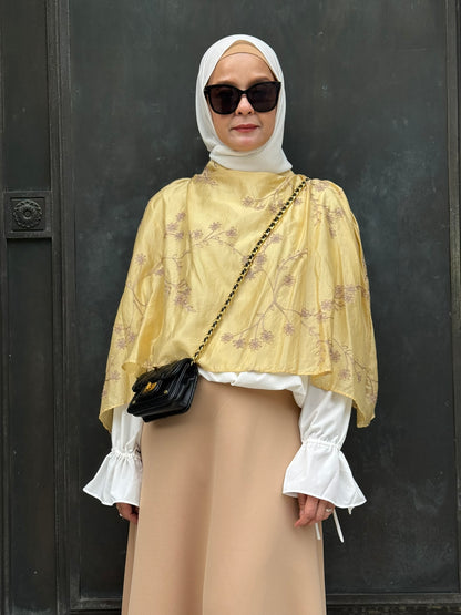 Grace Cape Blouse in Mustard Yellow (NEW!)