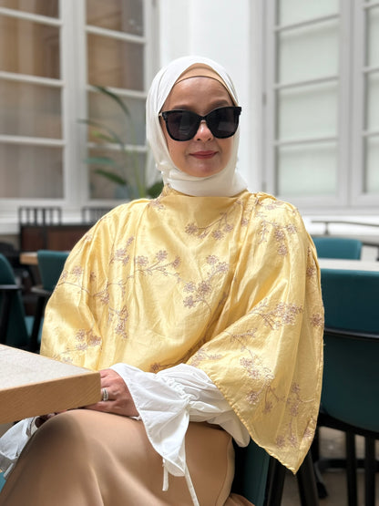 Grace Cape Blouse in Mustard Yellow (NEW!)