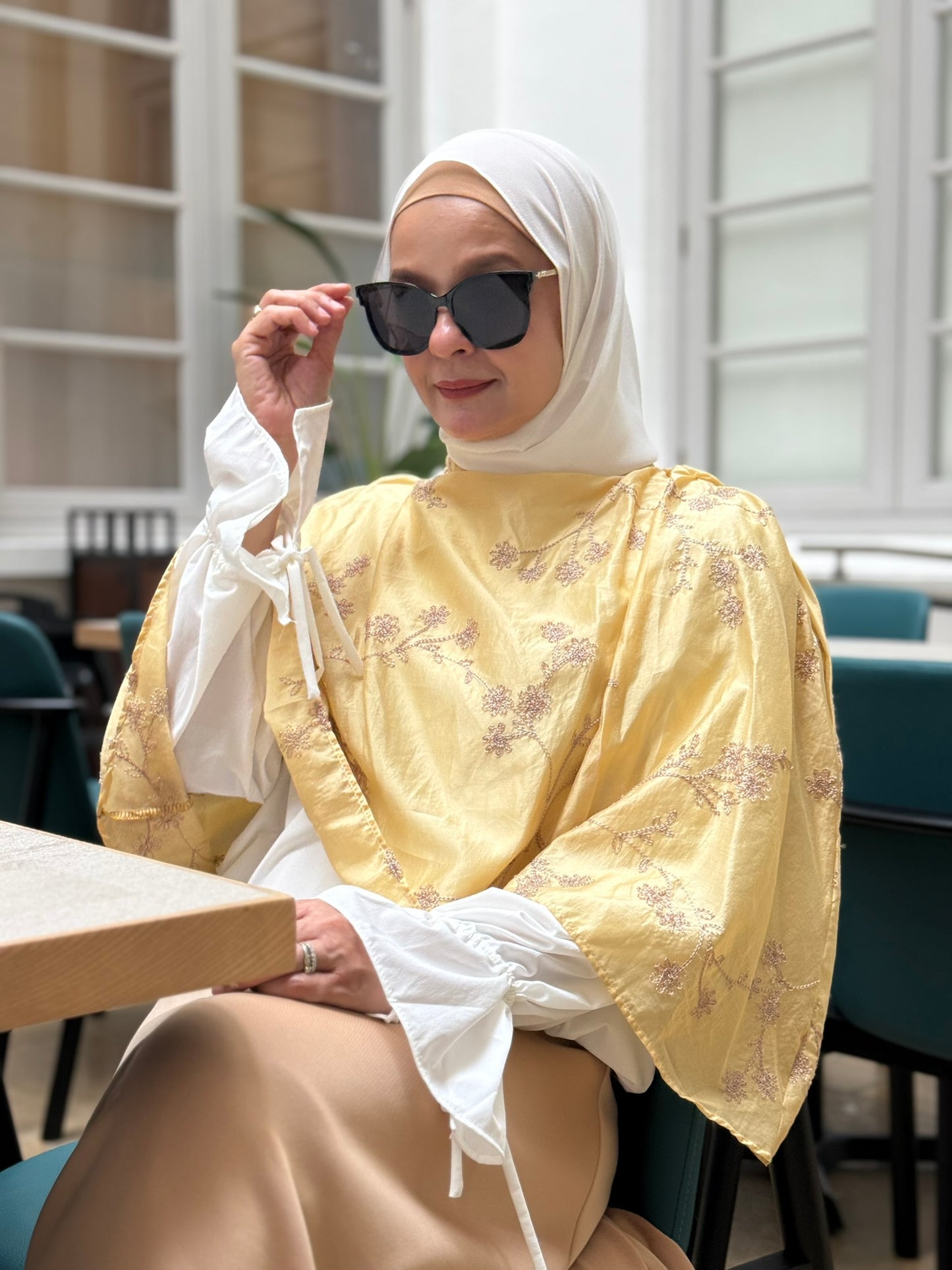 Grace Cape Blouse in Mustard Yellow (NEW!)
