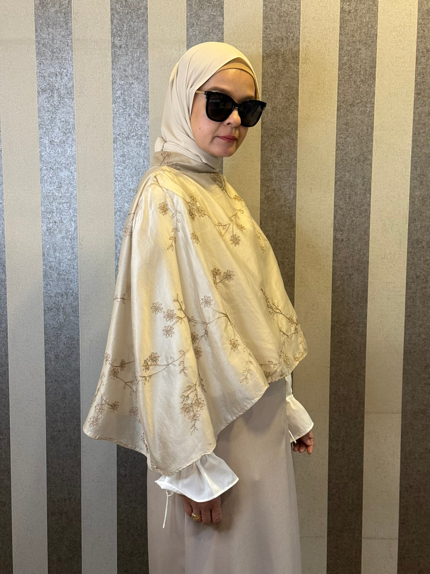 Grace Cape Blouse in Beige (NEW!)