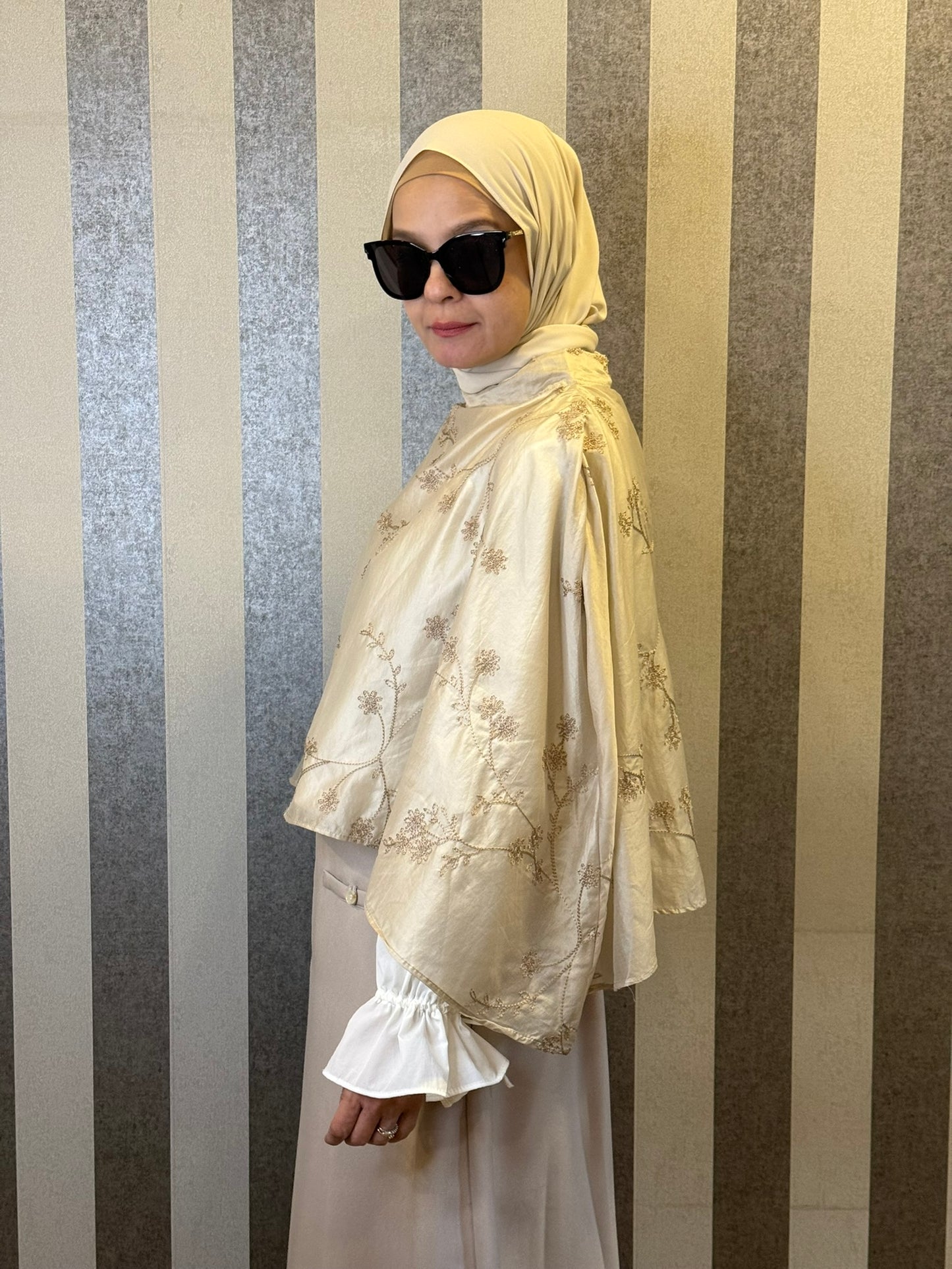 Grace Cape Blouse in Beige (NEW!)