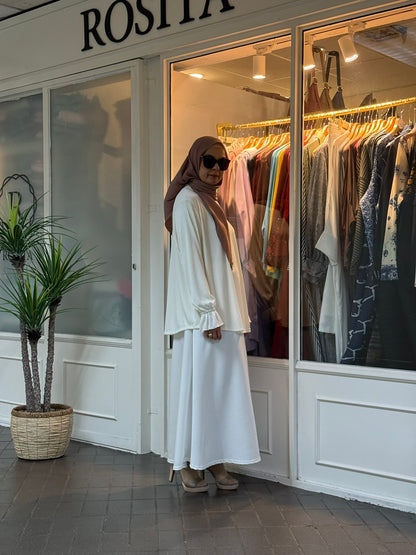 Reika Flounce Sleeves Top in Ivory White (NEW!)
