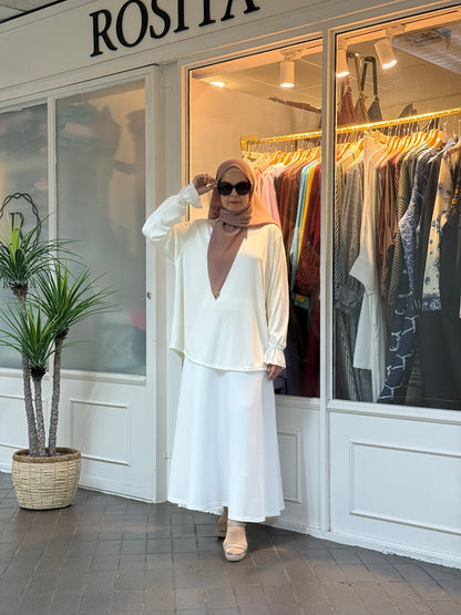 Reika Flounce Sleeves Top in Ivory White (NEW!)