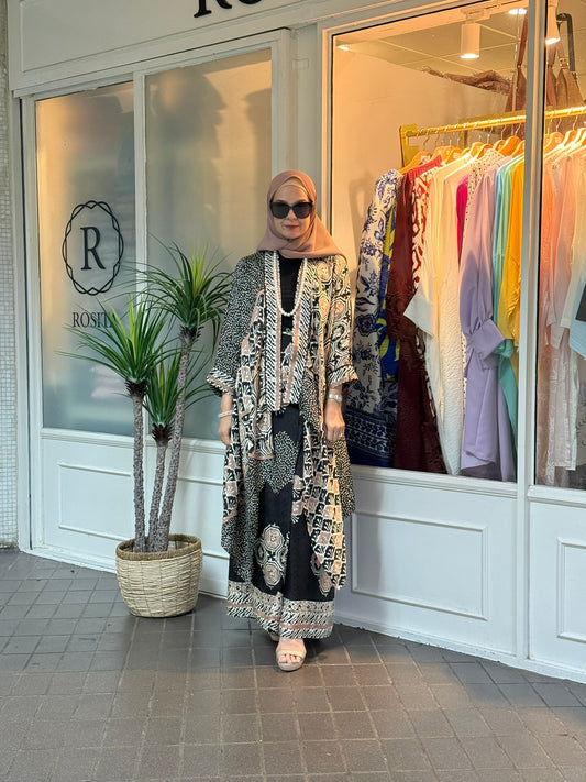 Sari Batik Outerwear Set in KK01 Black (NEW!)