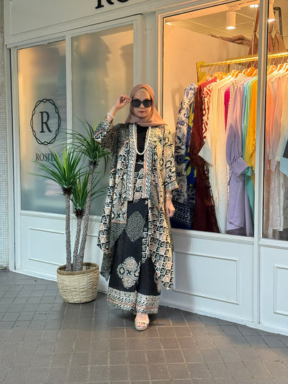 Sari Batik Outerwear Set in KK01 Black (NEW!)