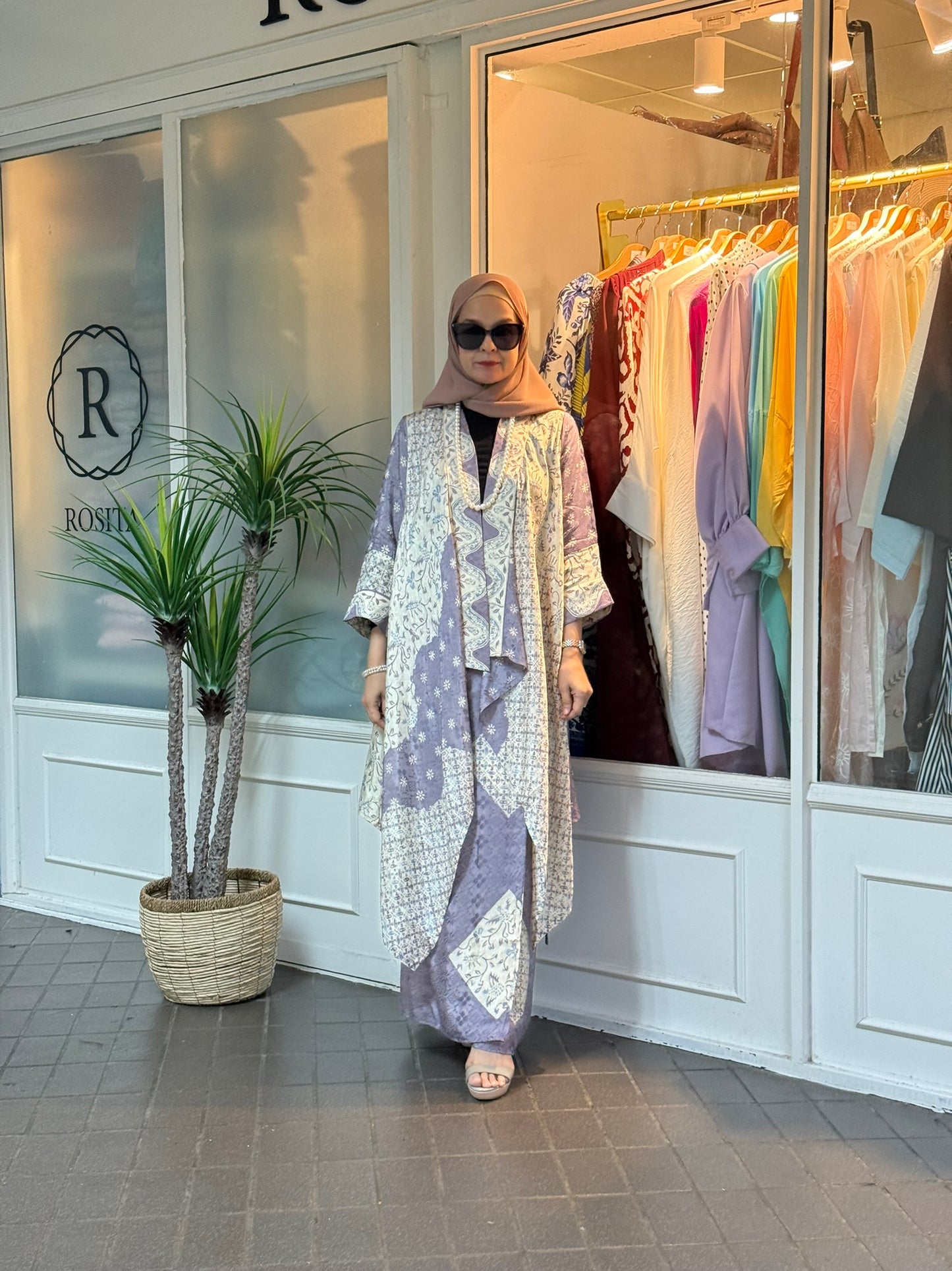 Sari Batik Outerwear Set in KK04 Lavender (NEW!)