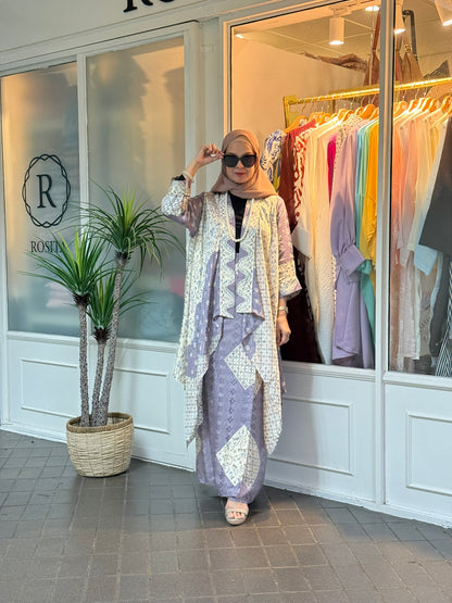 Sari Batik Outerwear Set in KK04 Lavender (NEW!)