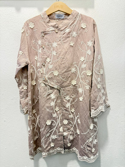 Girls Ratna Embroidered Kebaya Top in Champagne (NEW!)