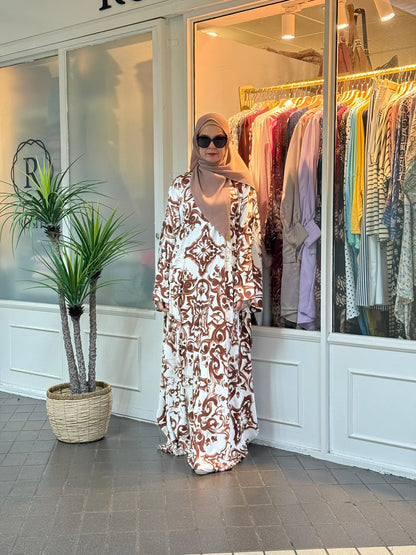 Layla Kaftan in LK04 Brown Batik (NEW!)
