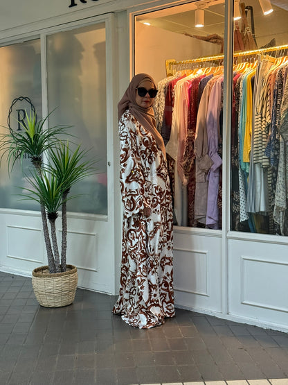 Layla Kaftan in LK04 Brown Batik (NEW!)