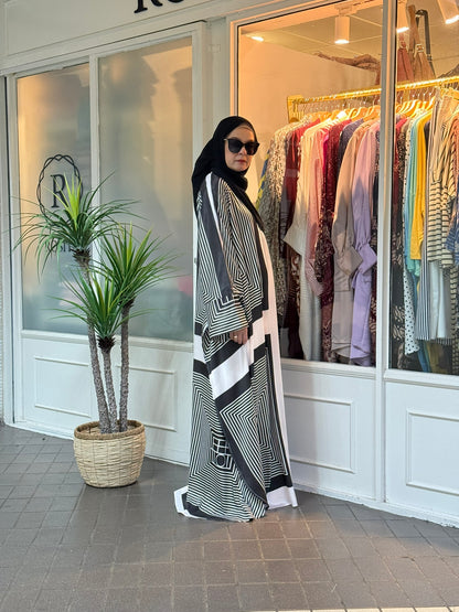 Layla Kaftan in LK05 Black Geometric (NEW!)