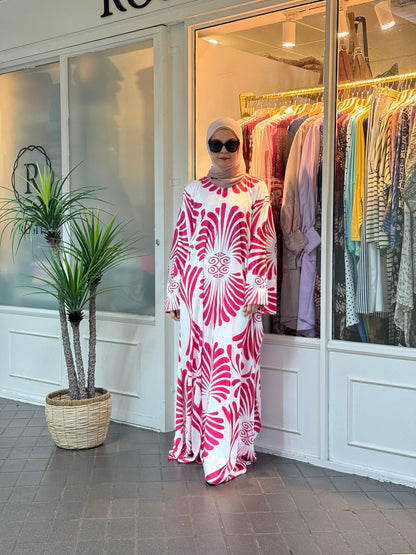 Layla Kaftan in LK07 Pink Floral (NEW!)