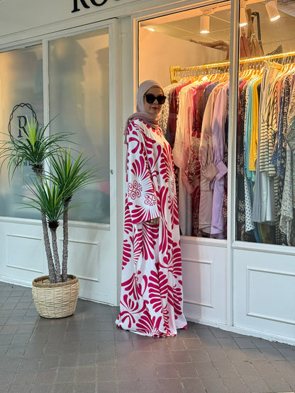 Layla Kaftan in LK07 Pink Floral (NEW!)