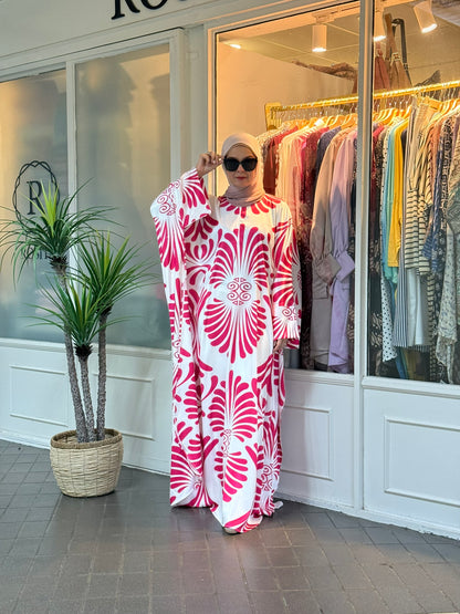 Layla Kaftan in LK07 Pink Floral (NEW!)