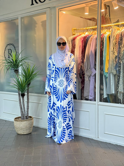 Layla Kaftan in LK08 Blue Floral (NEW!)