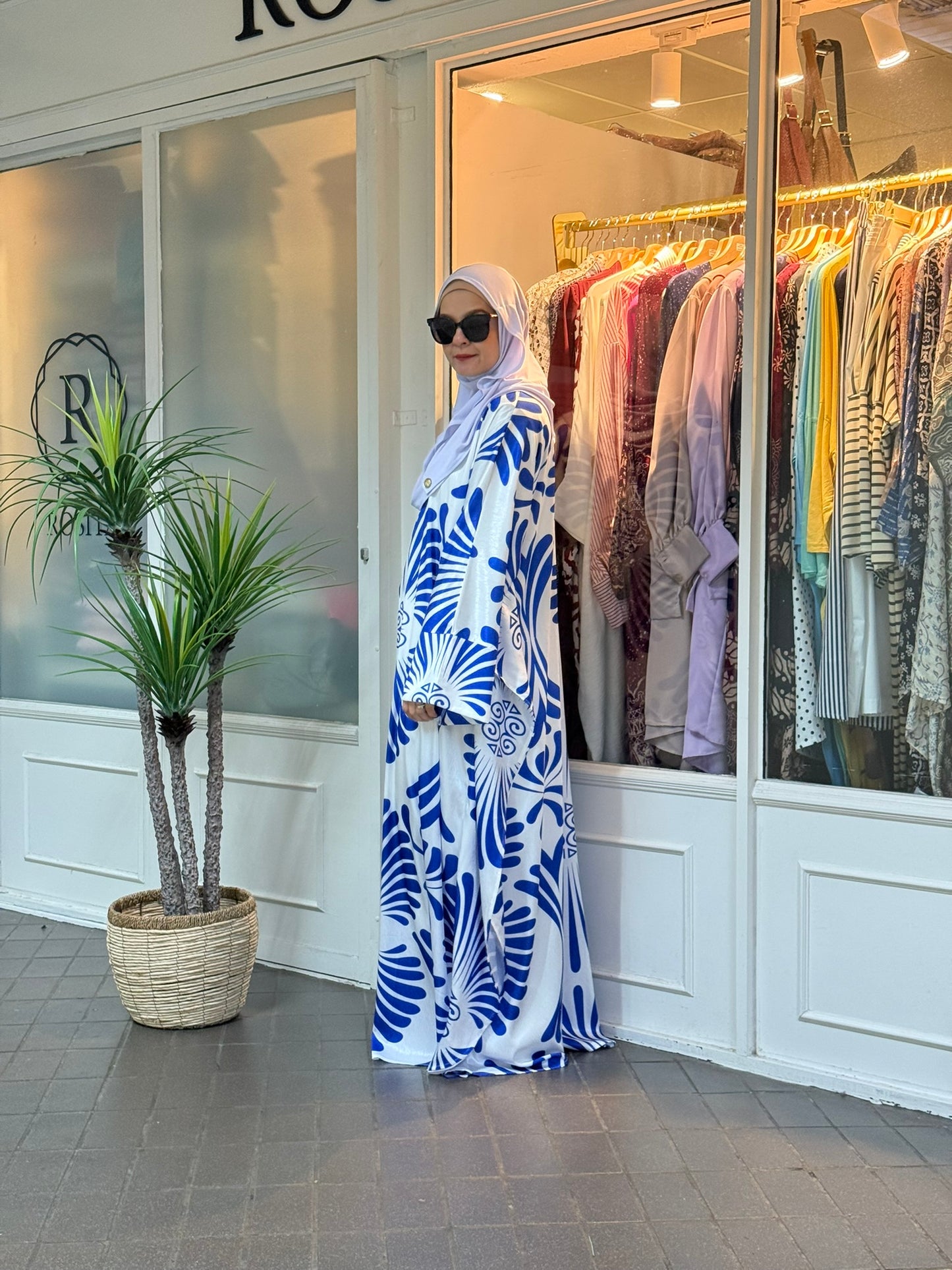 Layla Kaftan in LK08 Blue Floral (NEW!)