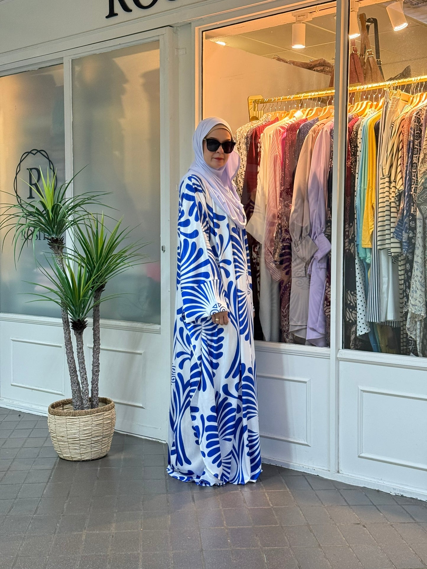 Layla Kaftan in LK08 Blue Floral (NEW!)