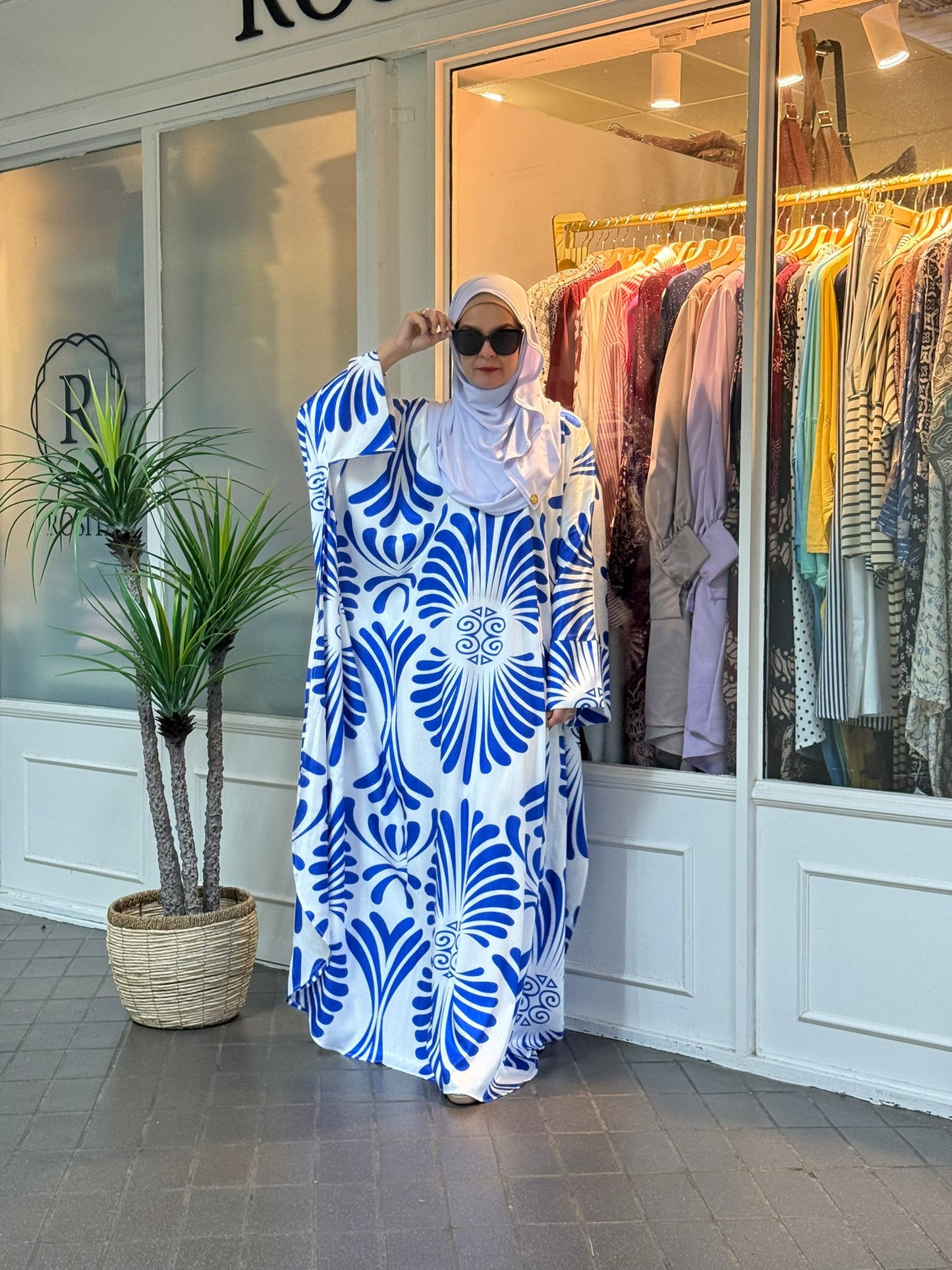 Layla Kaftan in LK08 Blue Floral (NEW!)