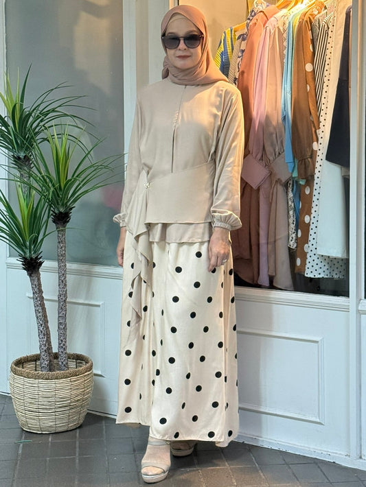 Emma Polka Dot Co-Ord Set in Latte (NEW!)