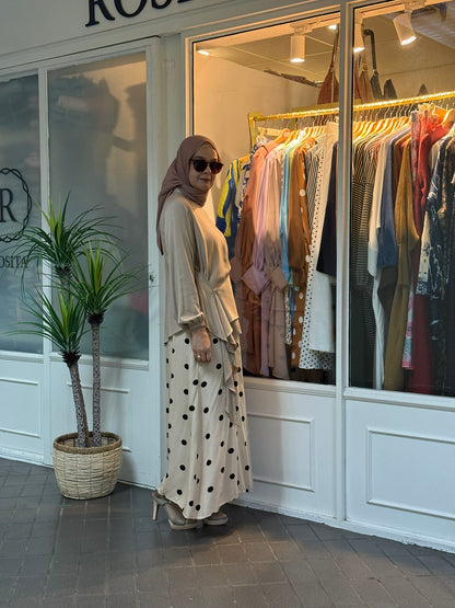 Emma Polka Dot Co-Ord Set in Latte (NEW!)