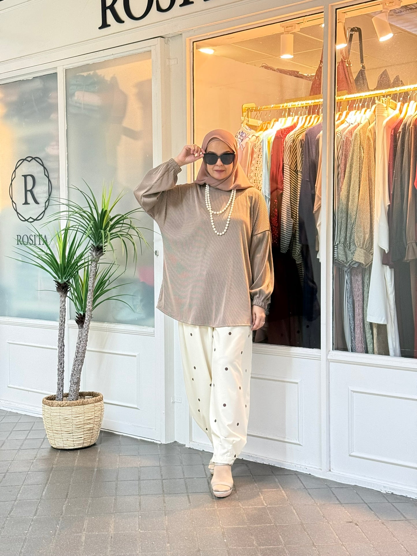 Yuki Pleated Top in Latte (NEW!)