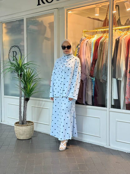 Jelita Polka Dot Co-Ord Set in Light Blue (NEW!)