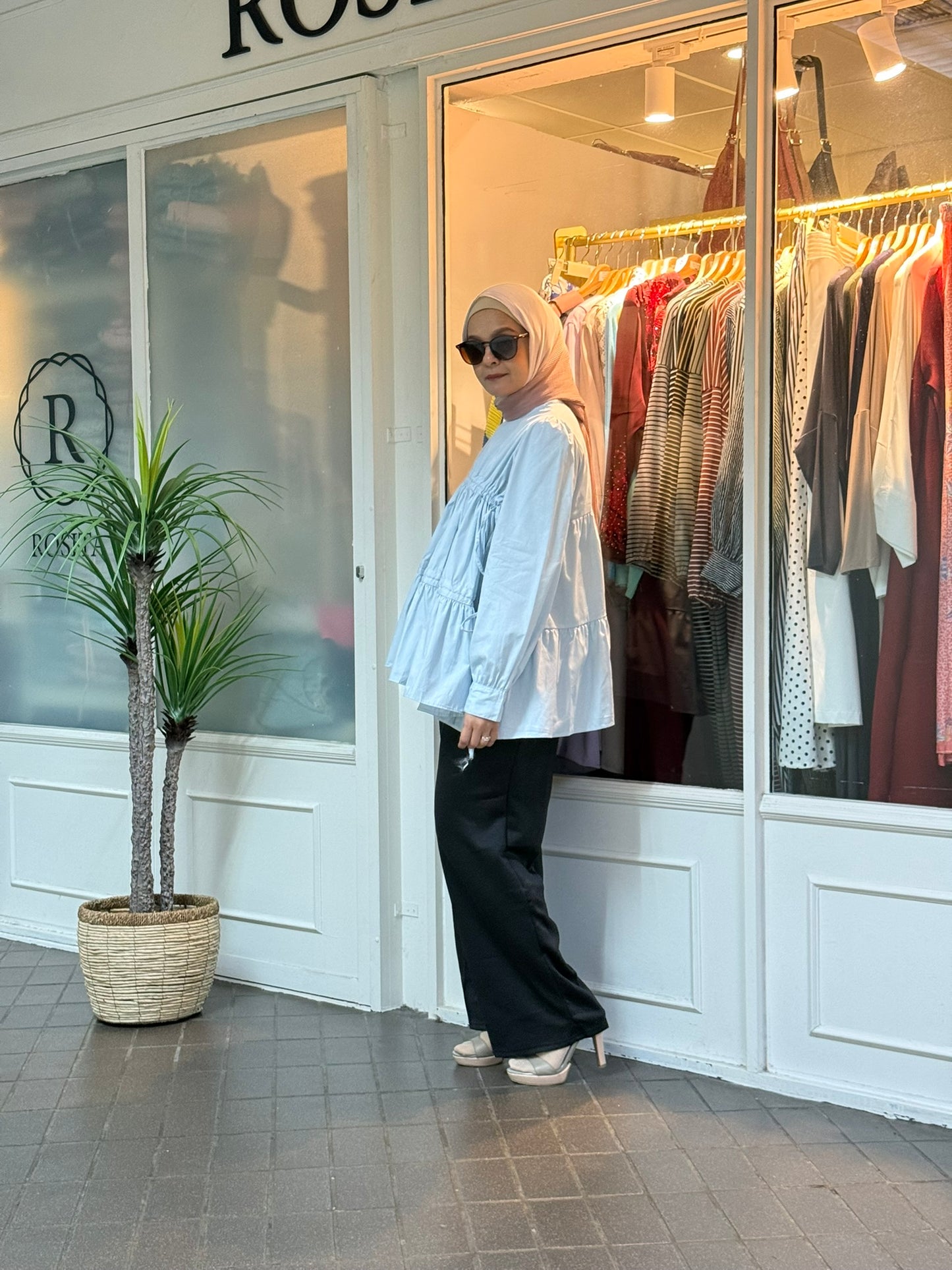 Lucy Asymmetrical Tiered Top in Light Blue (NEW!)