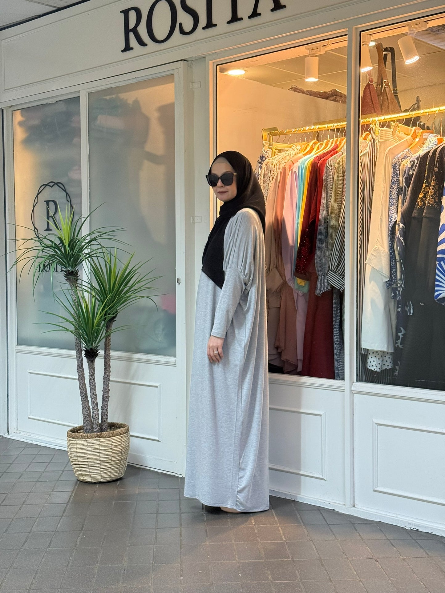 Alina Batwing Dress in Light Grey (NEW!)