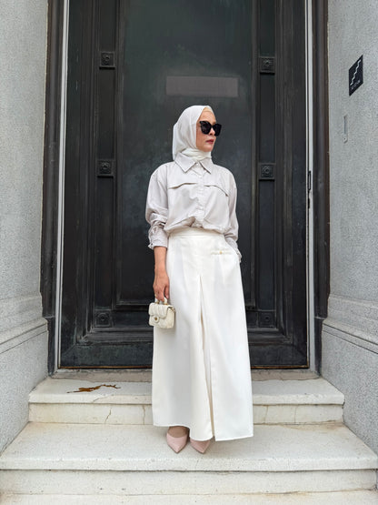 Neeja Blouse with Pocket in Light Taupe (NEW!)