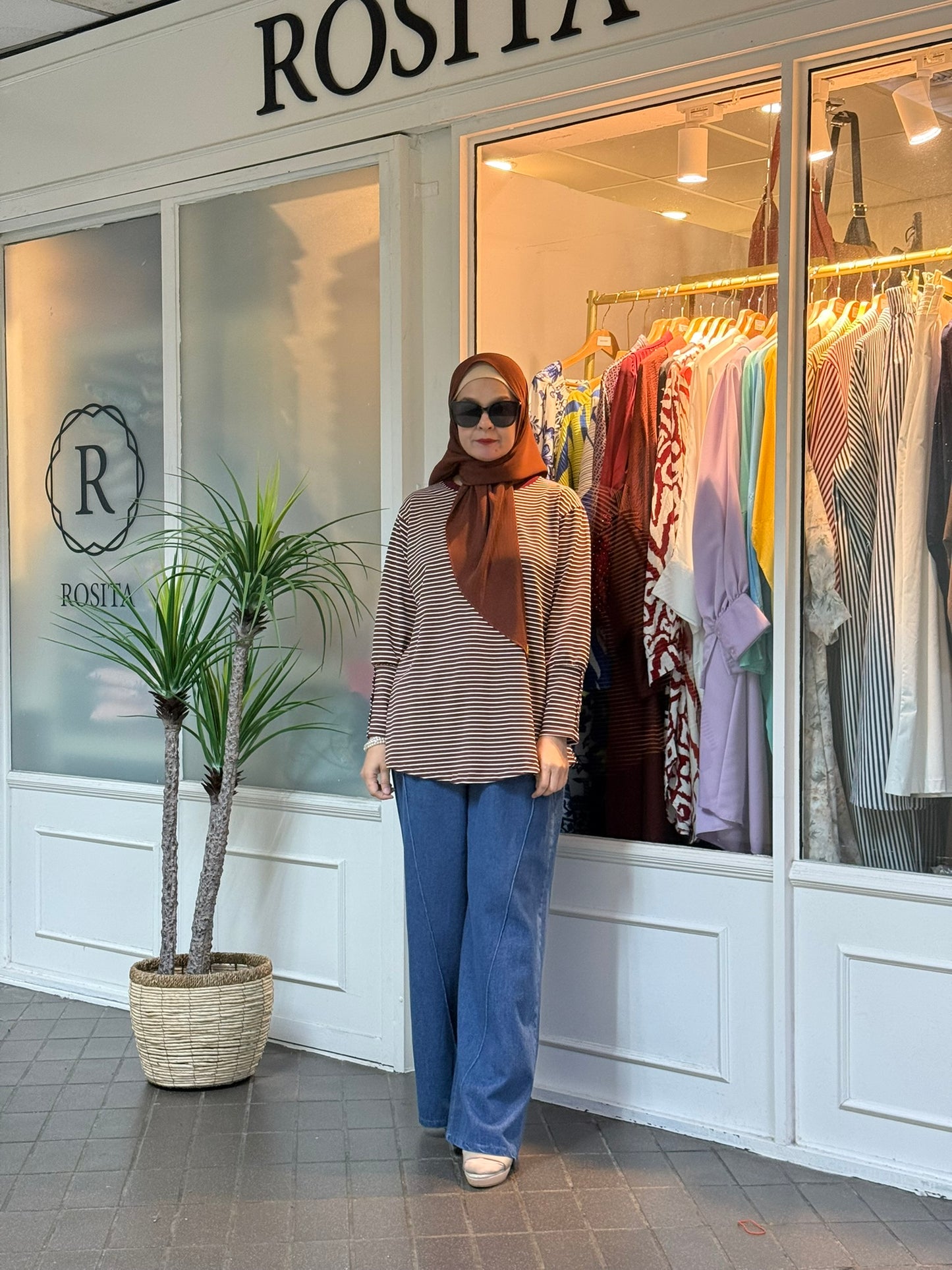 Amy Striped Top in Maroon (NEW!)