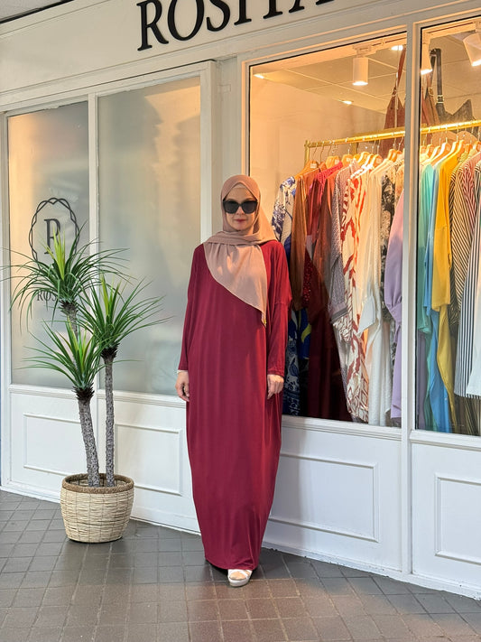 Alina Batwing Dress in Maroon (NEW!)