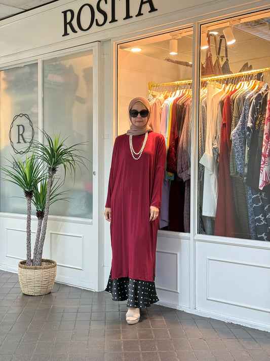 Yuna Batwing Tunic in Maroon (NEW!)