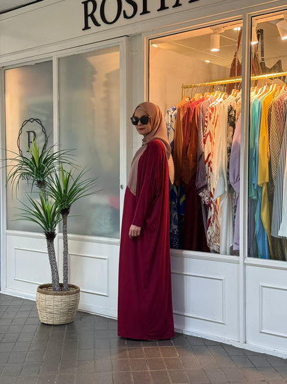 Alina Batwing Dress in Maroon (NEW!)