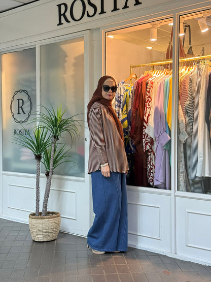 Amy Striped Top in Maroon (NEW!)