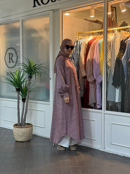 Sofea Long Tunic in Maroon Stripes (NEW!)