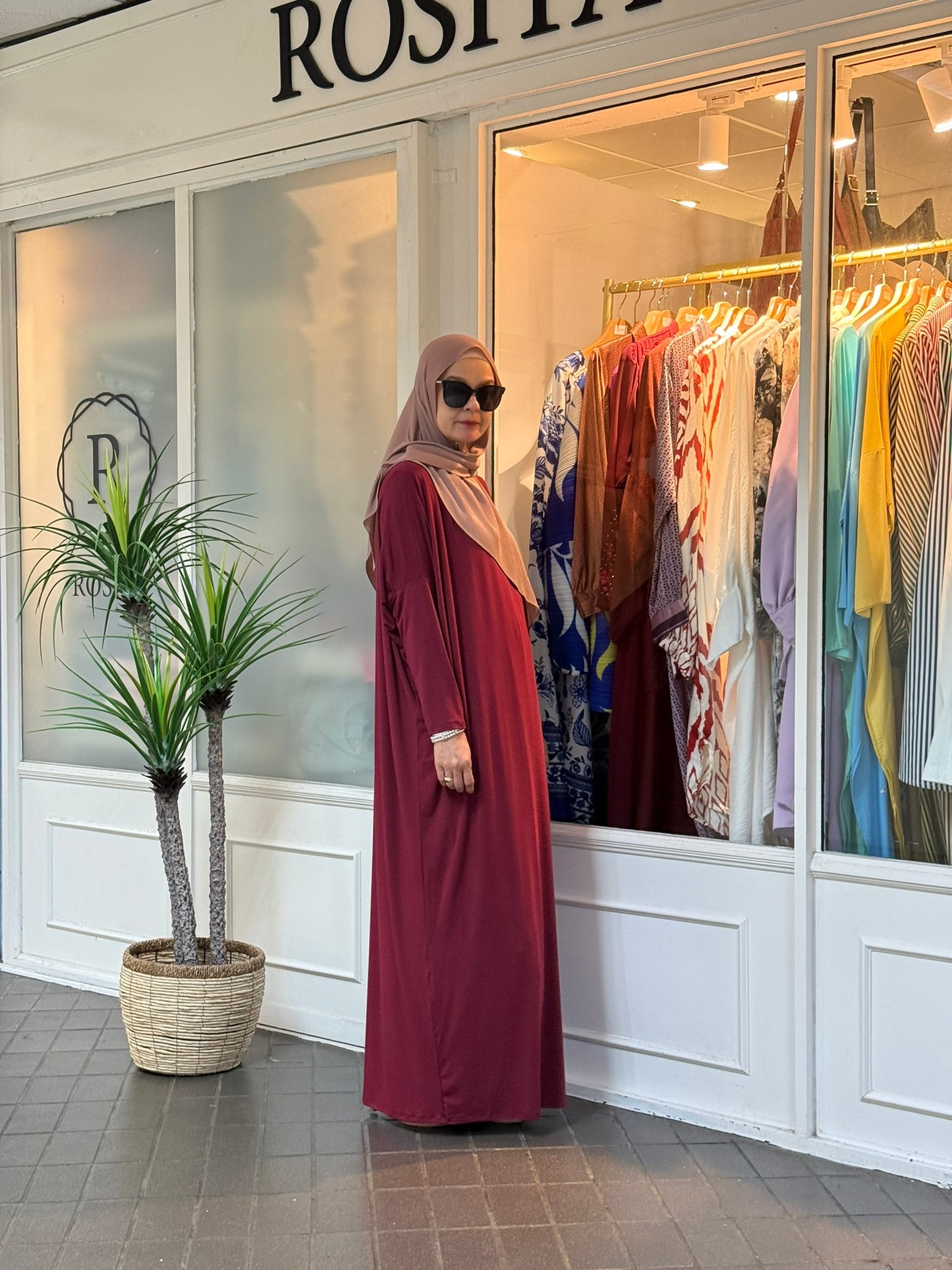Alina Batwing Dress in Maroon (NEW!)