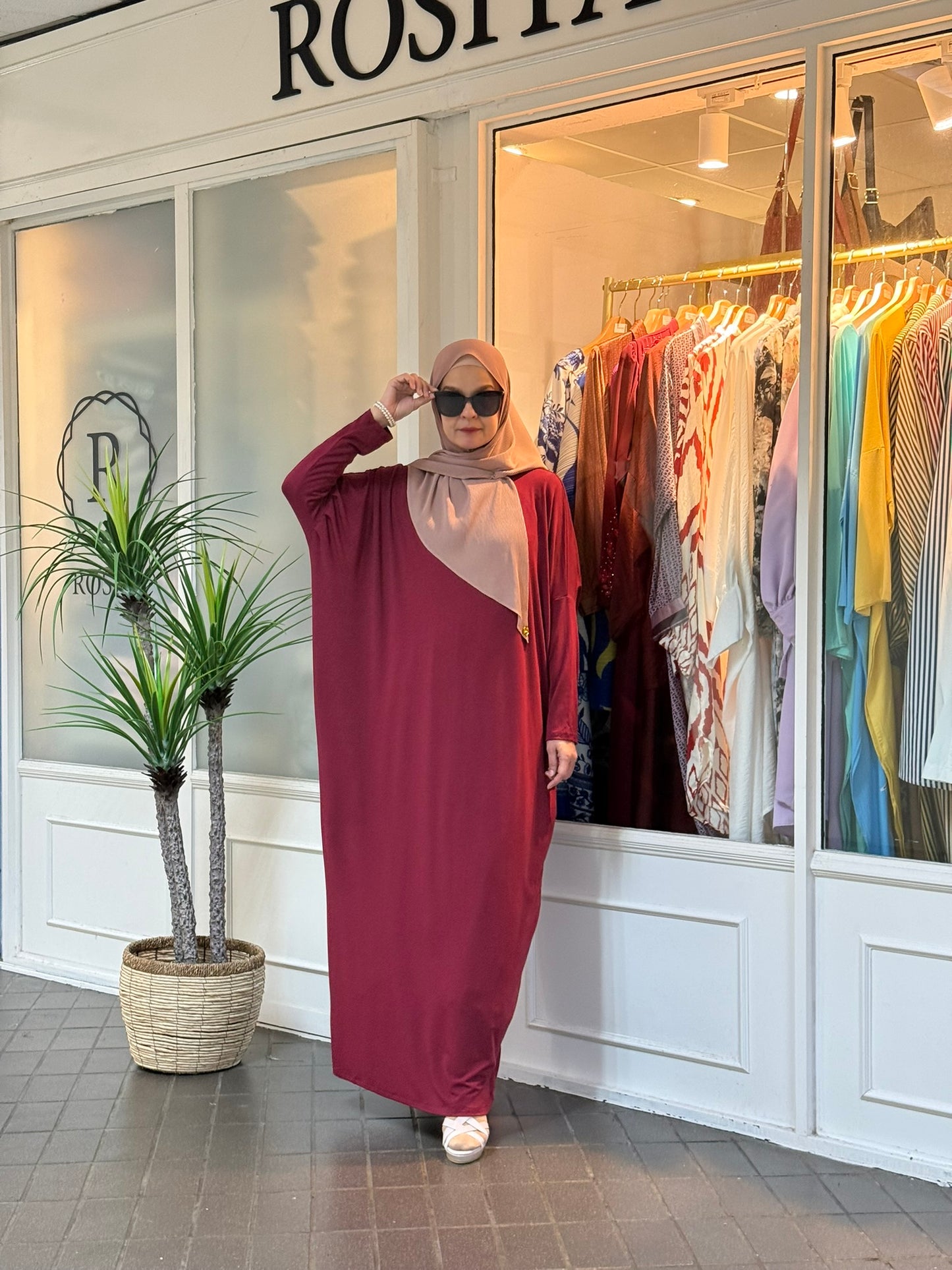 Alina Batwing Dress in Maroon (NEW!)