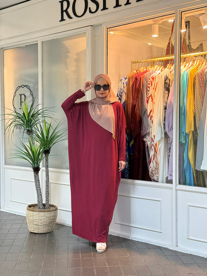 Alina Batwing Dress in Maroon (NEW!)