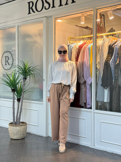 Ciara Drawstring Pants in Milo (NEW!)